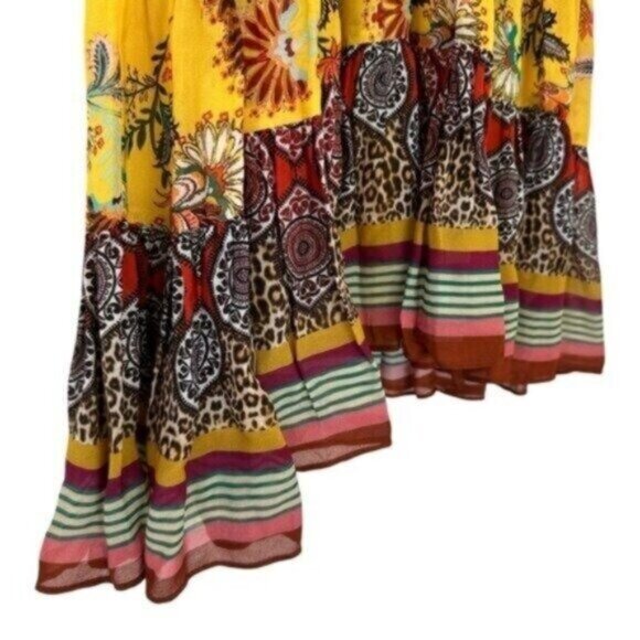 Alexis Holli Amber Bloom Floral Print Bohemian Tiered Mini Dress Size S - Picture 9 of 11